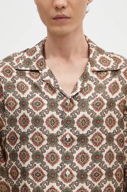 Drôle de Monsieur cămașă de mătase La Chemise Renzo bej E.SH187.SE006.BG