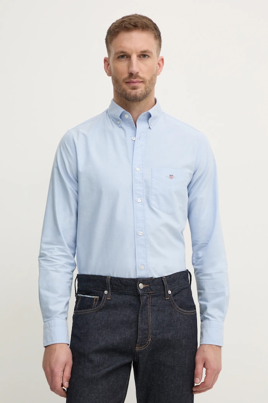 Pamučna košulja Gant casual plava 3000200