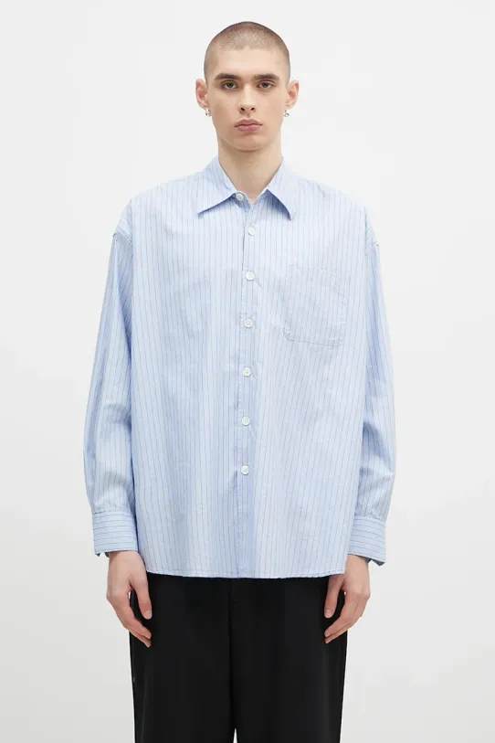 Бавовняна сорочка Our Legacy Borrowed Shirt візерунок блакитний M4242BBD