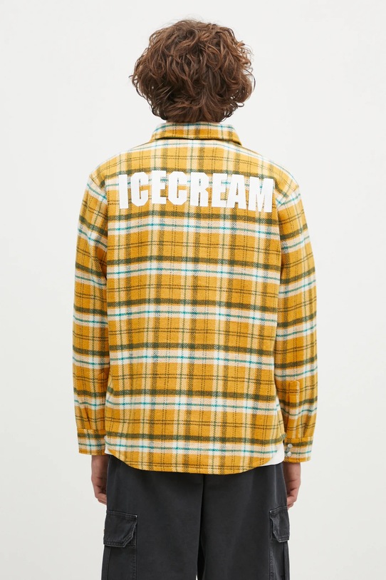 Clothing ICECREAM shirt Flannel Overshirt IC24319 yellow