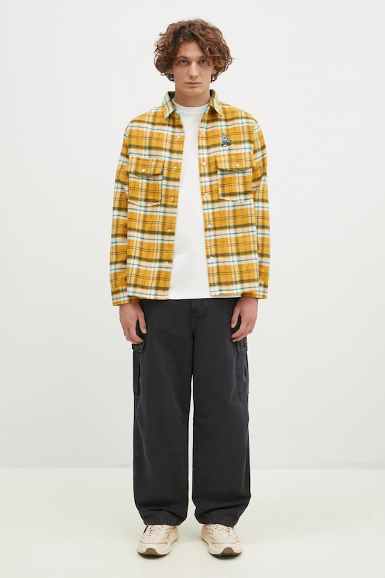 ICECREAM shirt Flannel Overshirt IC24319 yellow