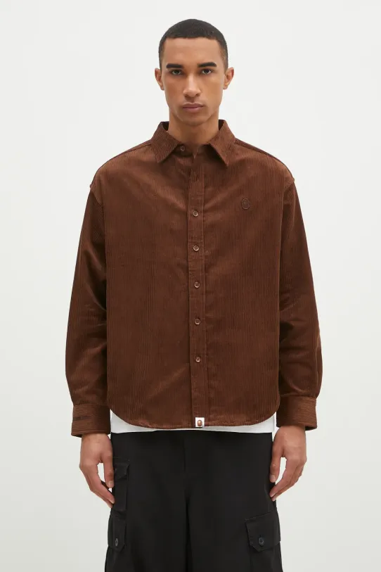 A Bathing Ape corduroy shirt One Point Corduroy Longsleeve regular brown 1K80131309
