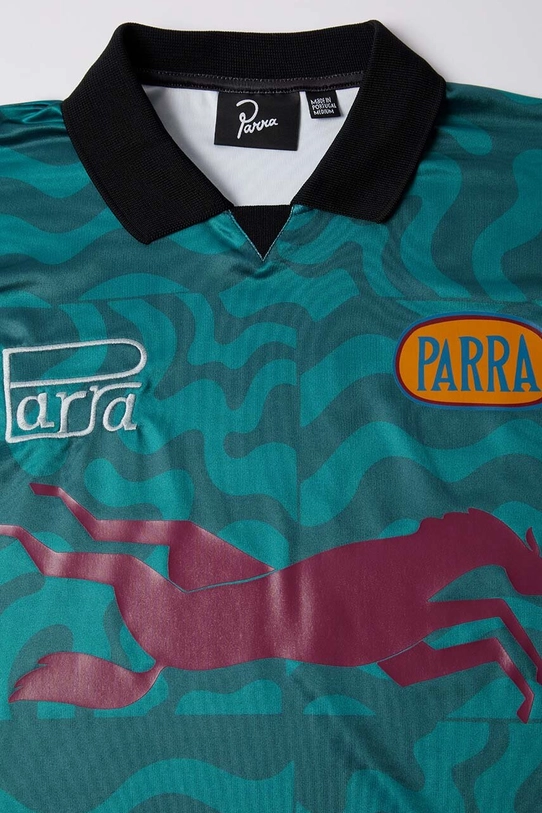 by Parra polo Sports Flage Polo Shirt turkusowy 52102