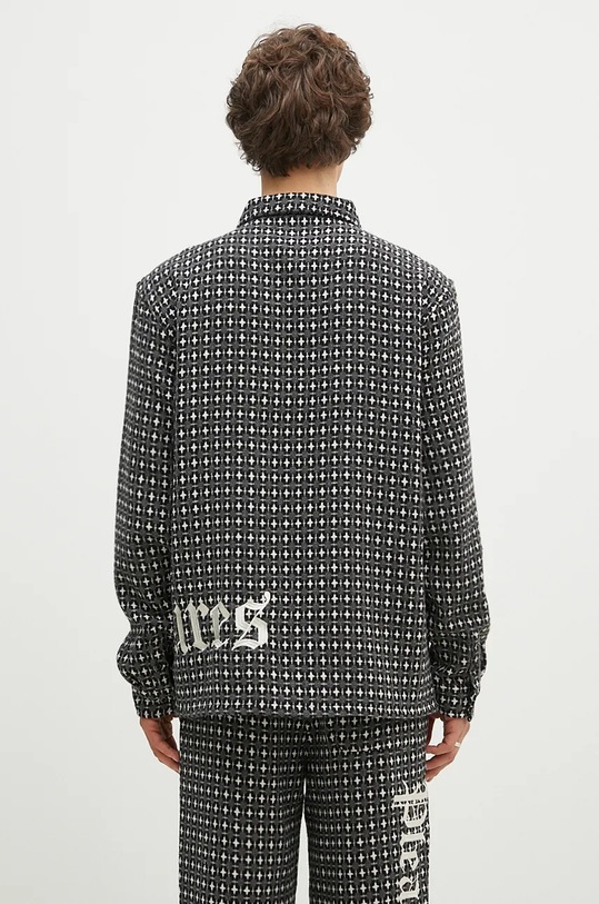 Oblečení Košile s příměsí vlny PLEASURES Cross Work Shirt P24F036 šedá