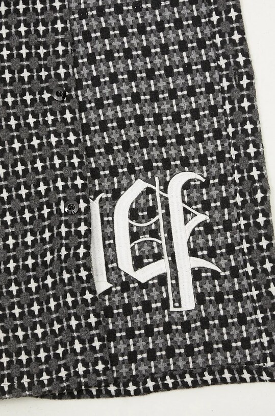 Košile s příměsí vlny PLEASURES Cross Work Shirt P24F036 šedá