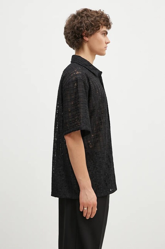 Košile PLEASURES Lacy Button Down P24F050 černá AW24