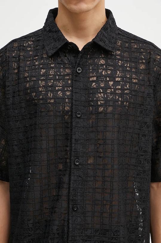 PLEASURES koszula Lacy Button Down czarny P24F050