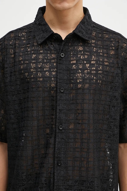 Košile PLEASURES Lacy Button Down černá P24F050
