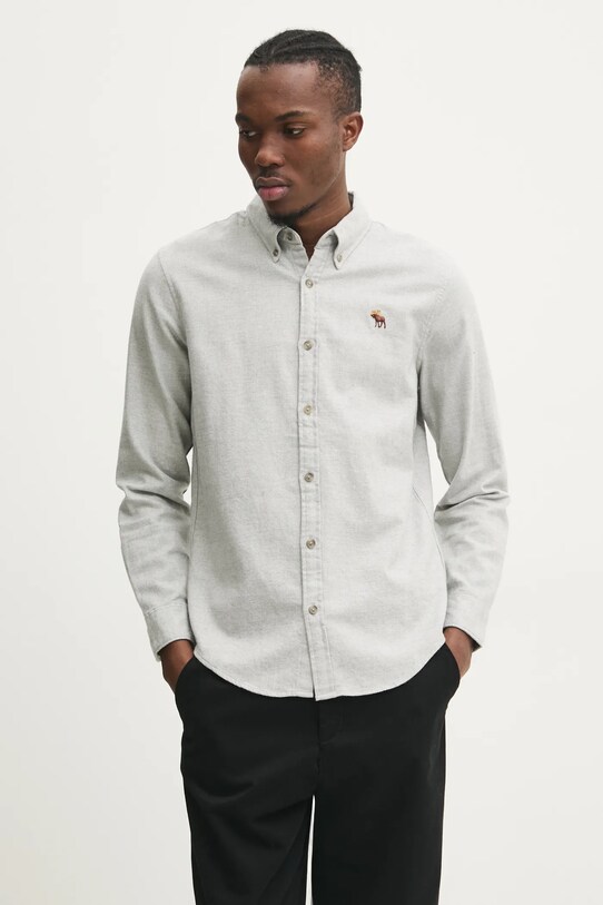 Abercrombie & Fitch camasa din bumbac lung gri KI125.4326.110