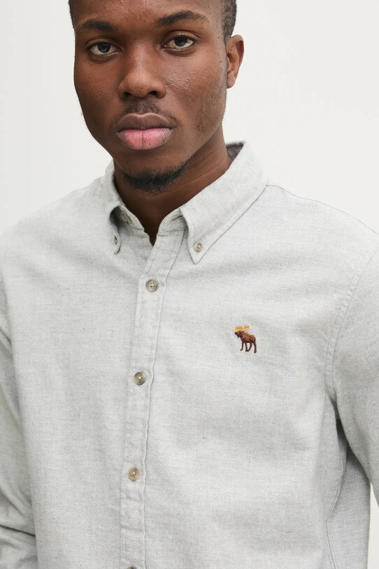 Abercrombie & Fitch camasa din bumbac gri KI125.4326.110