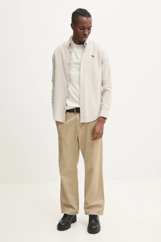 Abercrombie & Fitch koszula bawełniana KI125.4326.120 beżowy AW24