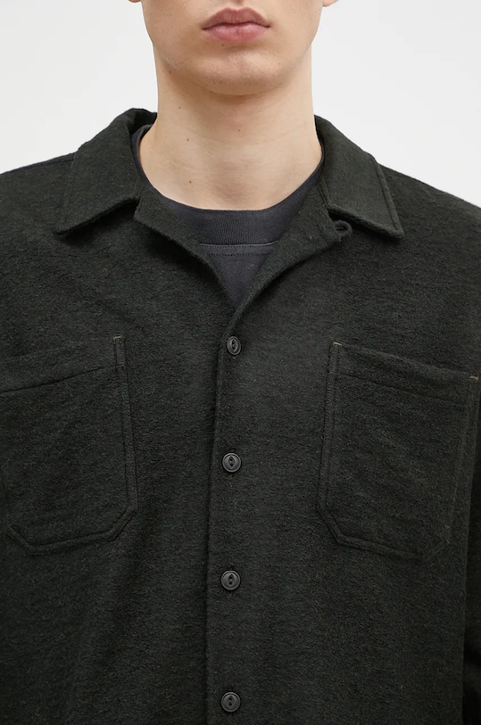 Universal Works cămașă din lână verde 31566.FOREST