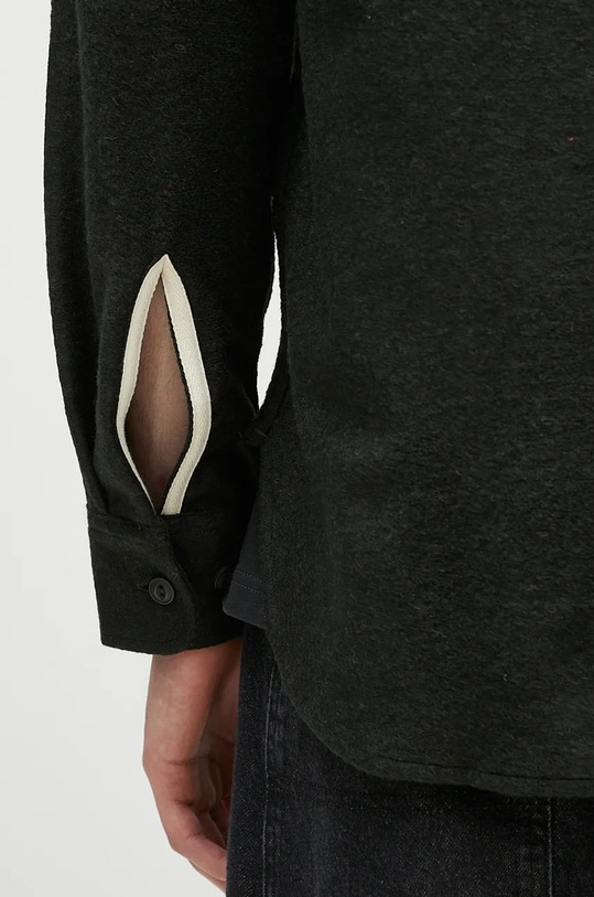 Universal Works cămașă din lână 31566.FOREST verde