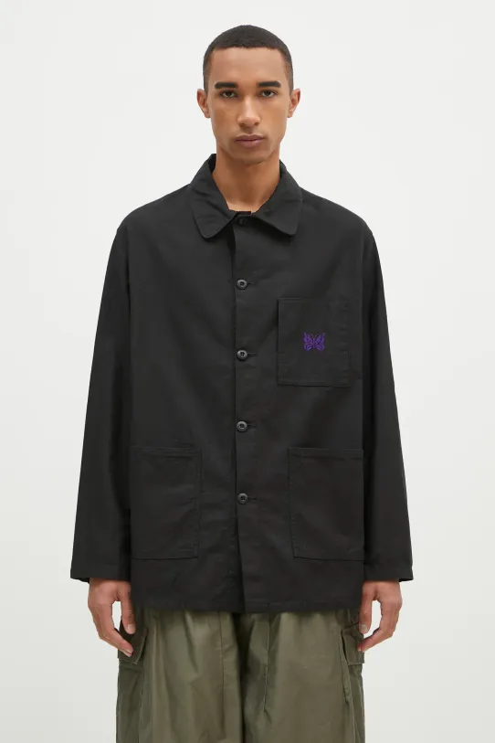 Bavlněná košile Needles D.N. Coverall relaxed černá PU238
