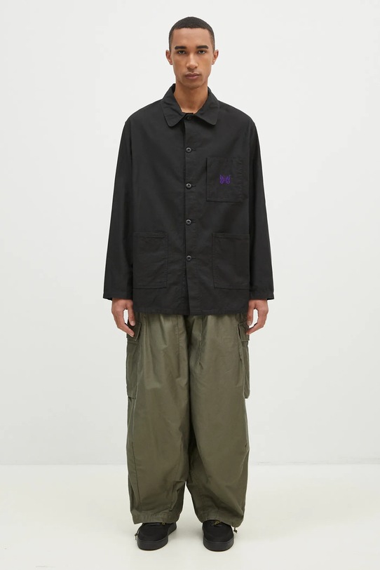 Bavlněná košile Needles D.N. Coverall PU238 černá