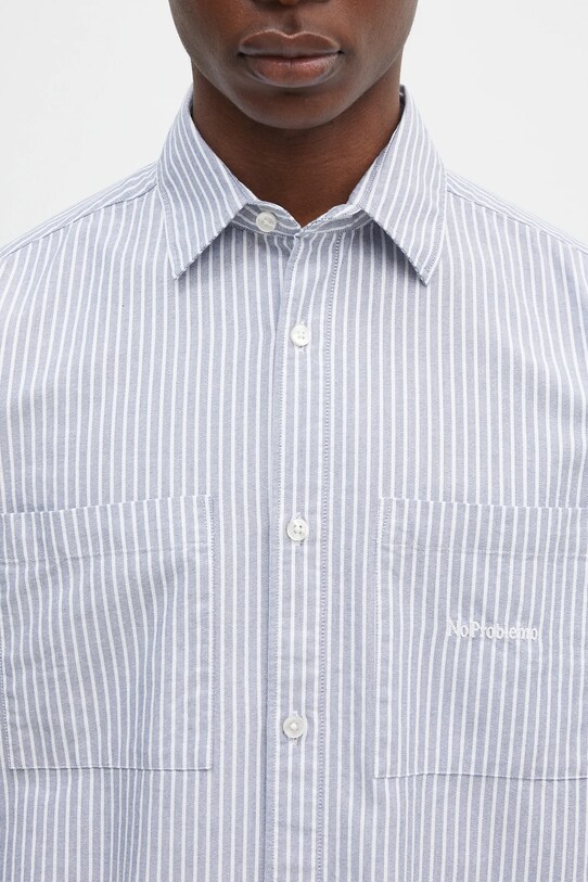 Памучна риза No Problemo Oxford Stripe Longsleeve Shirt син NP40102.02