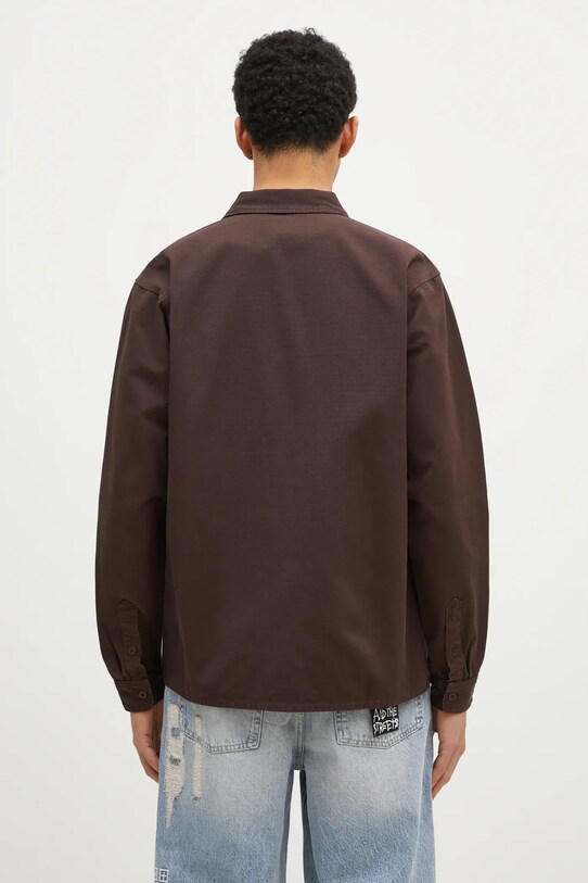 Odzież No Problemo koszula bawełniana Mini Problemo Longsleeve Work Shirt NP40115.02 brązowy