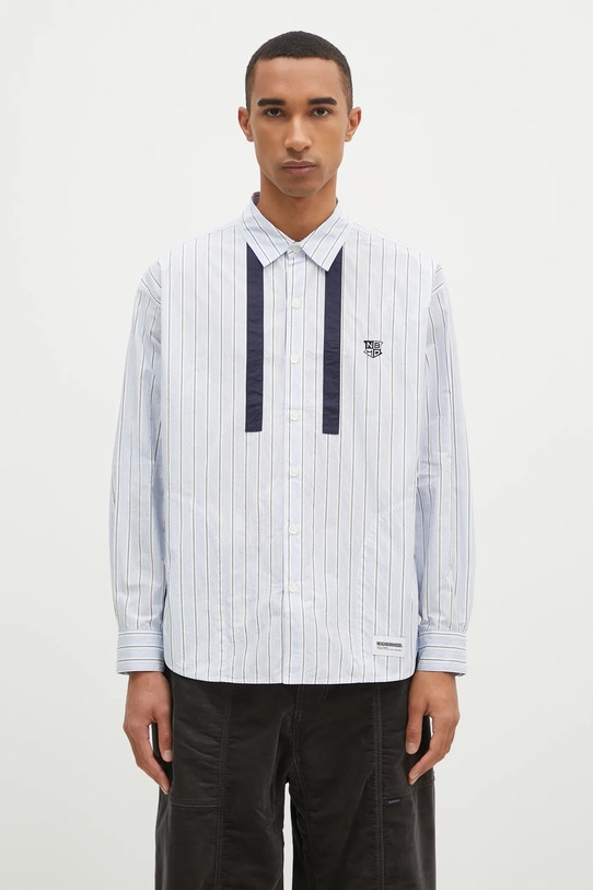 NEIGHBORHOOD cotton shirt Tie Shirt Longsleeve classic blue 242AQNH.SHM01