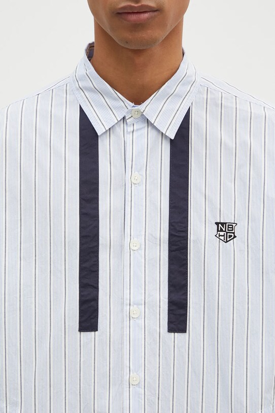 NEIGHBORHOOD camicia in cotone Tie Shirt Longsleeve blu 242AQNH.SHM01