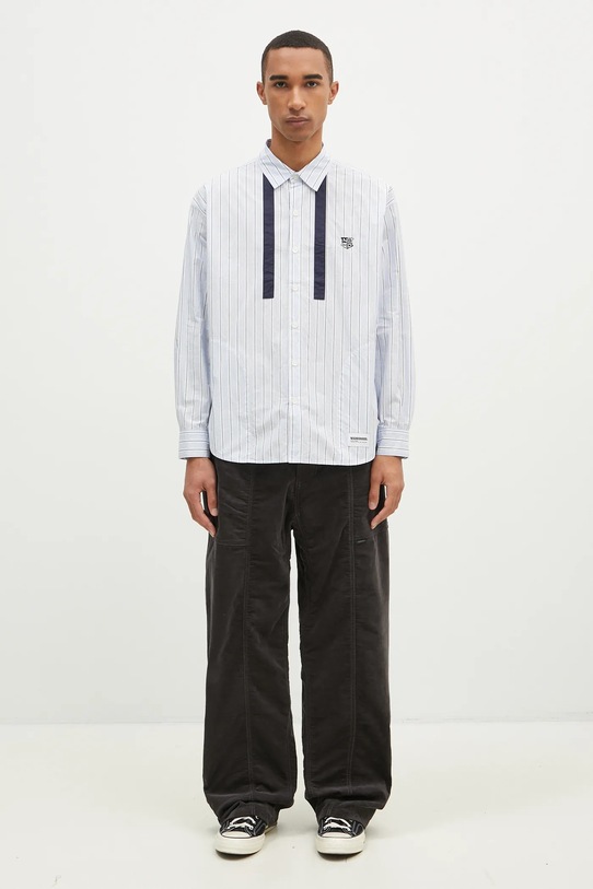 NEIGHBORHOOD cotton shirt Tie Shirt Longsleeve 242AQNH.SHM01 blue