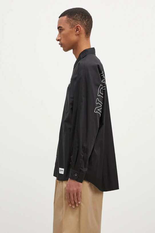 Βαμβακερό πουκάμισο NEIGHBORHOOD Dolmansleeve Shirt Longsleeve 242AQNH.SHM02 μαύρο AW24