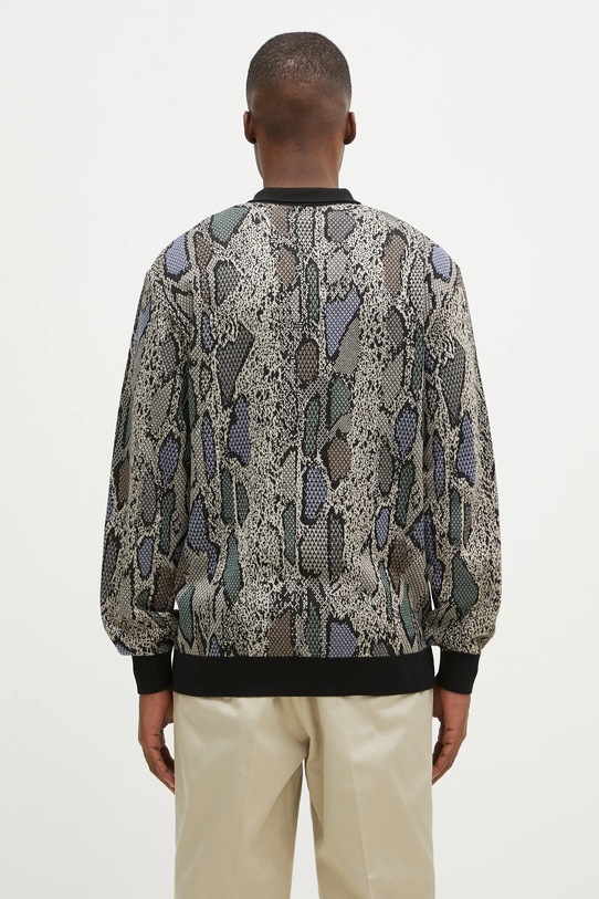 Ρούχα Ένα πουλόβερ σε μείγμα μεταξιού Wacko Maria Python Knit Polo Shirt 24FW.WMK.KN14 μπεζ