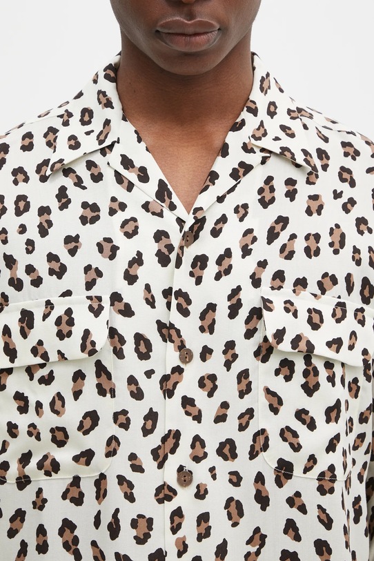 Πουκάμισο Wacko Maria Hawaiian Shirt L/S μπεζ 24FW.WMS.HI02