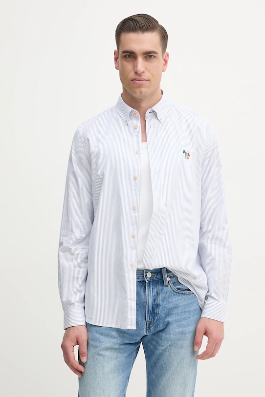 Bavlněná košile PS Paul Smith regular modrá M2R.708U.P22264