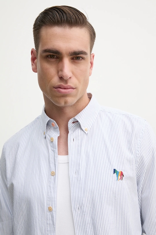 Bavlněná košile PS Paul Smith modrá M2R.708U.P22264