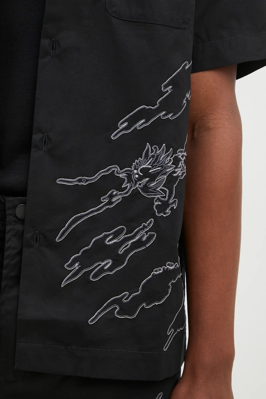 Хлопковая рубашка Maharishi Dpm: Sparse Bonsai Camo Shirt чёрный 5336.BLACK