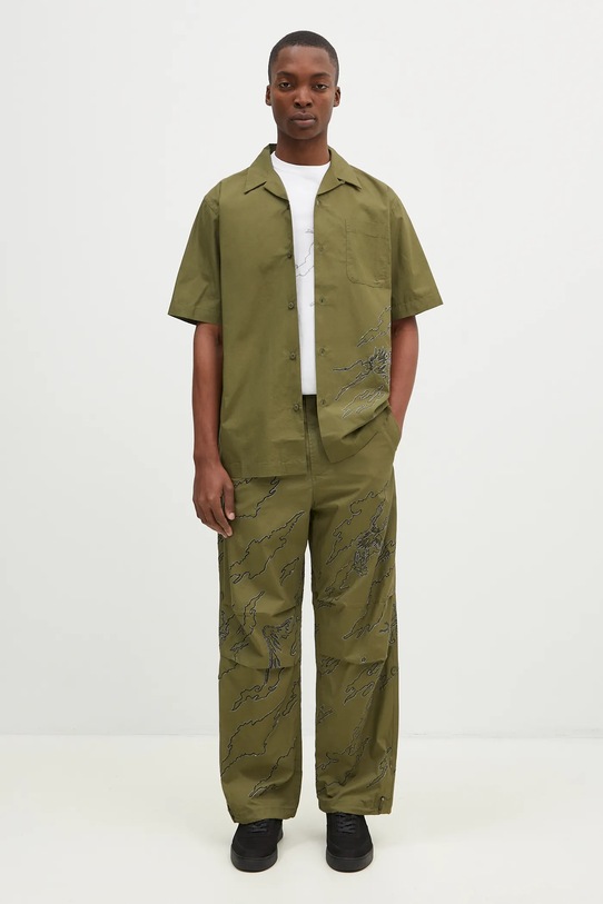 Maharishi cotton shirt Dpm: Sparse Bonsai Camo Shirt 5336.OLIVE green