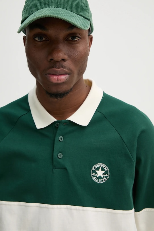 Бавовняний лонгслів Converse зелений 10027563.A01