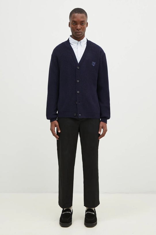 Βαμβακερό πουκάμισο Maison Kitsuné Mini Fox Head MM00413WC5012 μπλε