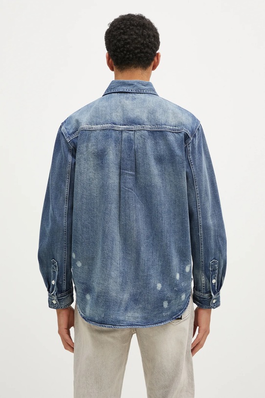 Clothing Evisu denim shirt “Virtual Vacation”Print 2EAHTM4DL8027 navy