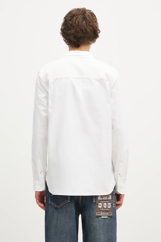 Odjeća Pamučna košulja Evisu Evisu Logos & Wave Emb 2EAHTM4SL7040 bijela