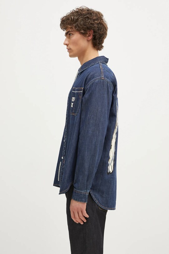 Rifľová košeľa Evisu Daicock Printed 2EAHTM4DL1031 tmavomodrá AW24