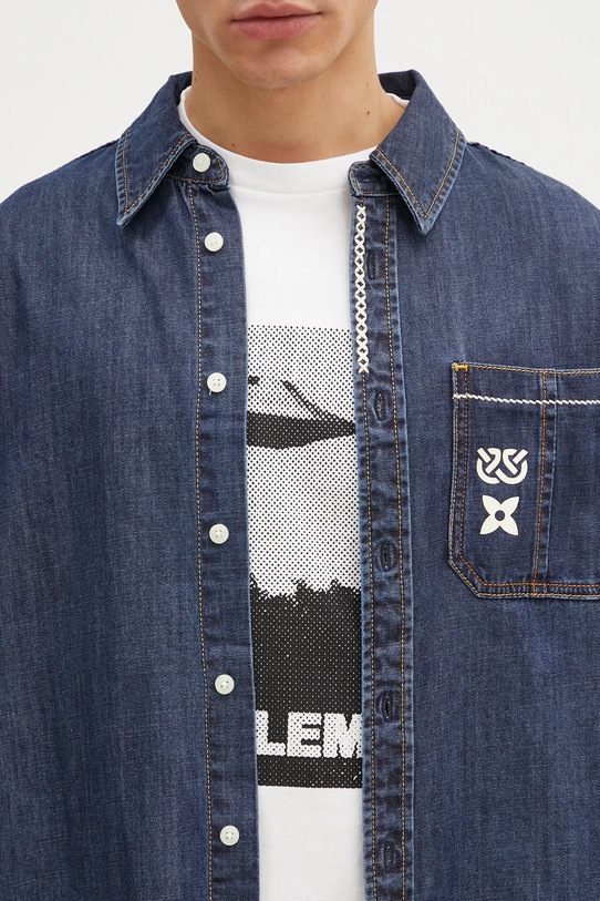 Τζιν πουκάμισο Evisu Daicock Printed σκούρο μπλε 2EAHTM4DL1031