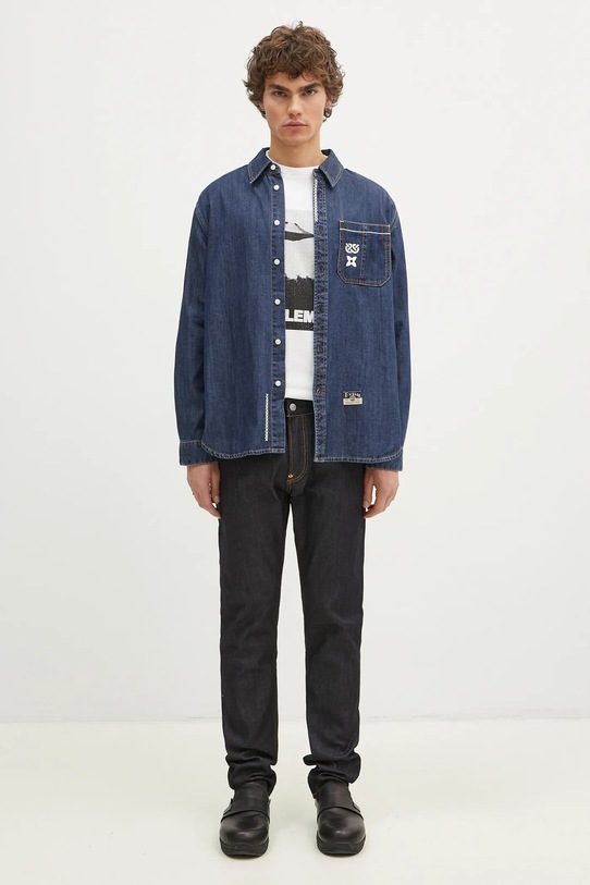 Τζιν πουκάμισο Evisu Daicock Printed 2EAHTM4DL1031 σκούρο μπλε