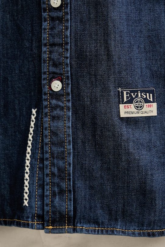 Rifľová košeľa Evisu Daicock Printed 2EAHTM4DL1031 tmavomodrá