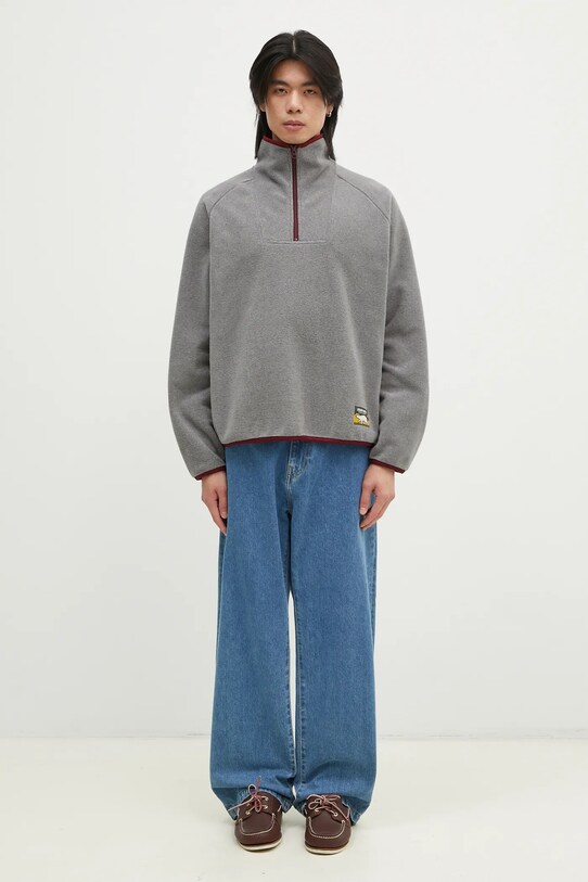 Human Made fleece sweatshirt Fleece Half-Zip Shirt gray HM28CS019