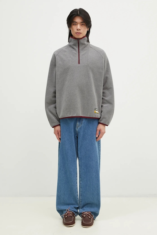 Флісова кофта Human Made Fleece Half-Zip Shirt сірий HM28CS019