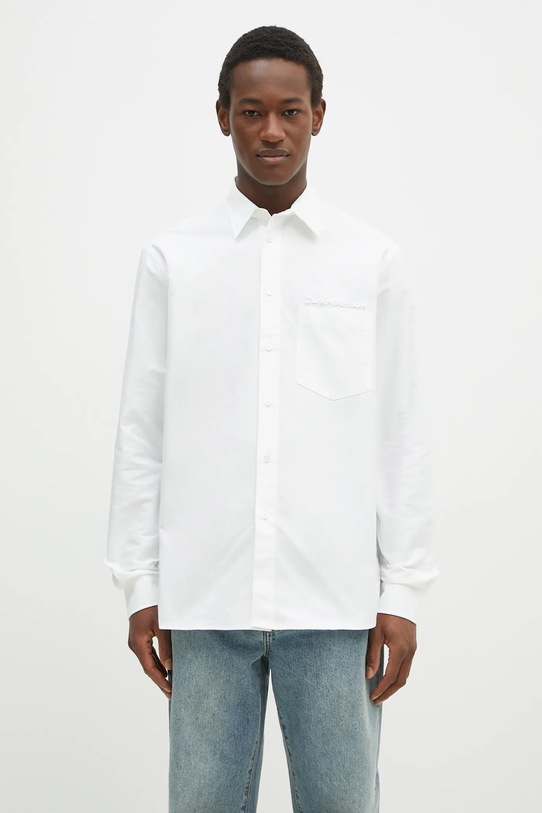 Košeľa JW Anderson Classic Fit Logo Pocket Shirt relaxed biela SH0328.PG1140.001