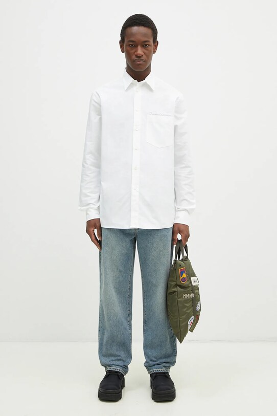 Košeľa JW Anderson Classic Fit Logo Pocket Shirt biela SH0328.PG1140.001