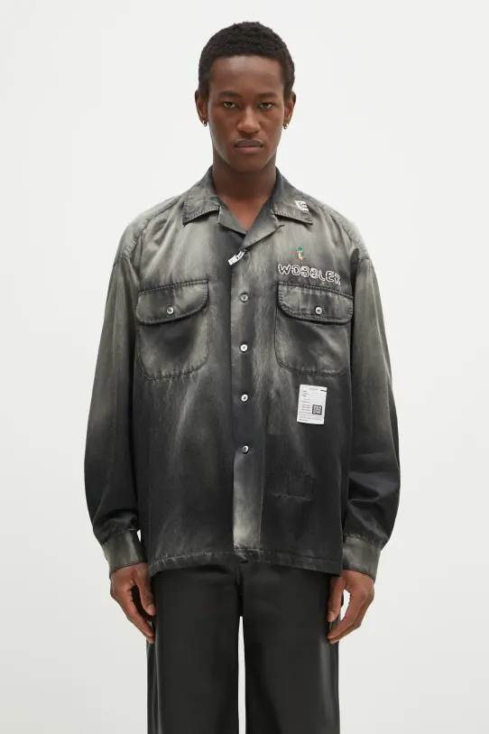 Maison MIHARA YASUHIRO camasa Bleached Longsleeve Satin Shirts altele negru J13SH183