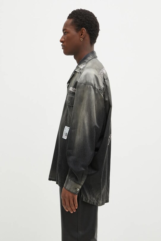 Сорочка Maison MIHARA YASUHIRO Bleached Longsleeve Satin Shirts J13SH183 чорний AW24