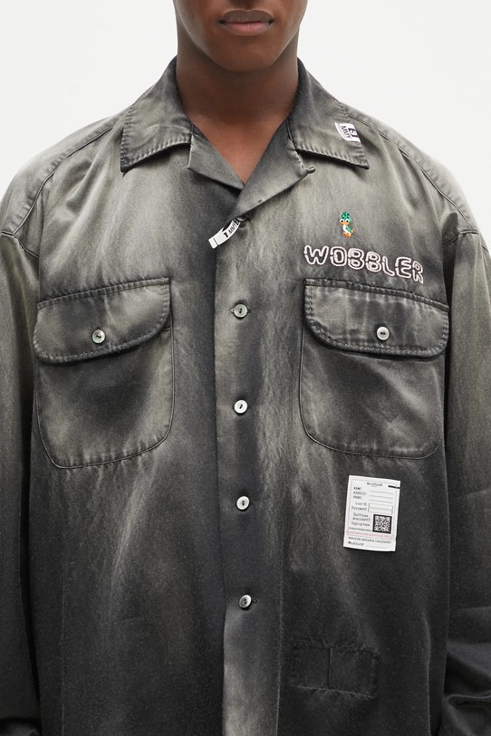 Maison MIHARA YASUHIRO camasa Bleached Longsleeve Satin Shirts negru J13SH183