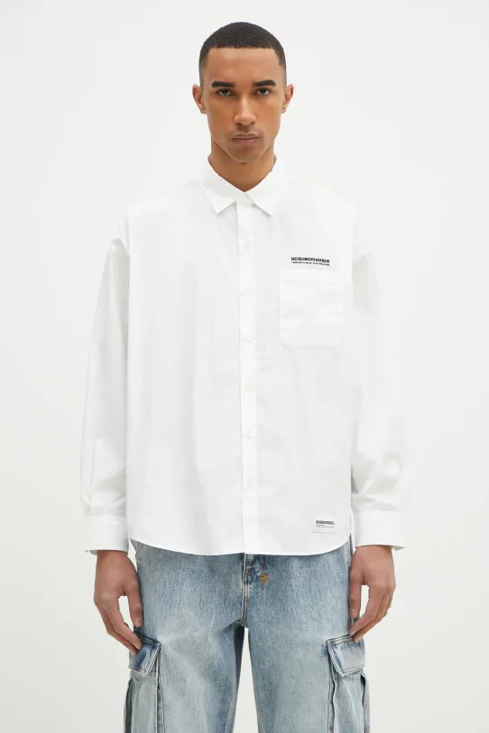 Πουκάμισο NEIGHBORHOOD χαλαρό λευκό 242SPNH.SHM03