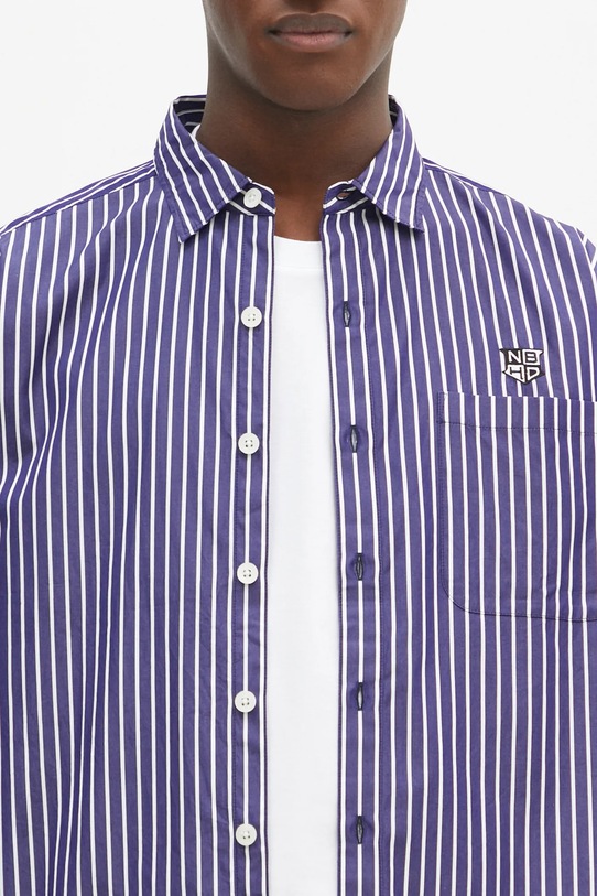 Βαμβακερό πουκάμισο NEIGHBORHOOD σκούρο μπλε 242TSNH.SHM03