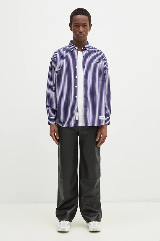 Βαμβακερό πουκάμισο NEIGHBORHOOD 242TSNH.SHM03 σκούρο μπλε