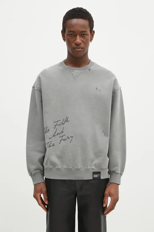 NEIGHBORHOOD hanorac de bumbac uni gri 242OKNH.CSM01